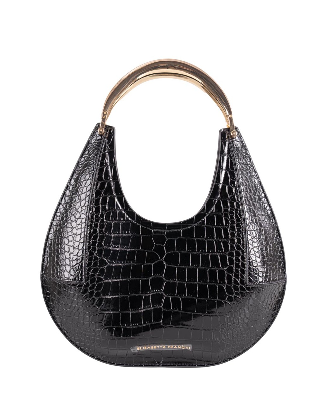 shop ELISABETTA FRANCHI  Borsa: Elisabetta Franchi borsa hobo media realizzata in materiale sintetico effetto pelle. 
La texture con stampa cocco dona carattere all'accessorio, impreziosito dal manico gioiello in metallo dorato. 
Logo al fondo.
Manico in metallo dorato.
Dimensioni 35 x 39 cm.
Composizione: 60%Poliuretanica 40%Poliestere.
Fabbricato in Italia.. BS28A58E2-110 number 5181656